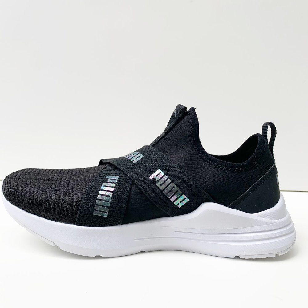 Puma Essential Black Comfort Slip On Sneaker Shoes Size 5Y / 6.5-7 Women - Picture 9 of 13